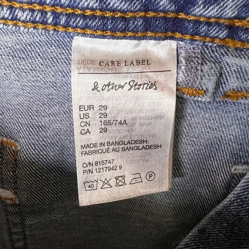 Paris Atelier & Other Stories Jeans Womens Size 29 Patch Pockets Wide Leg